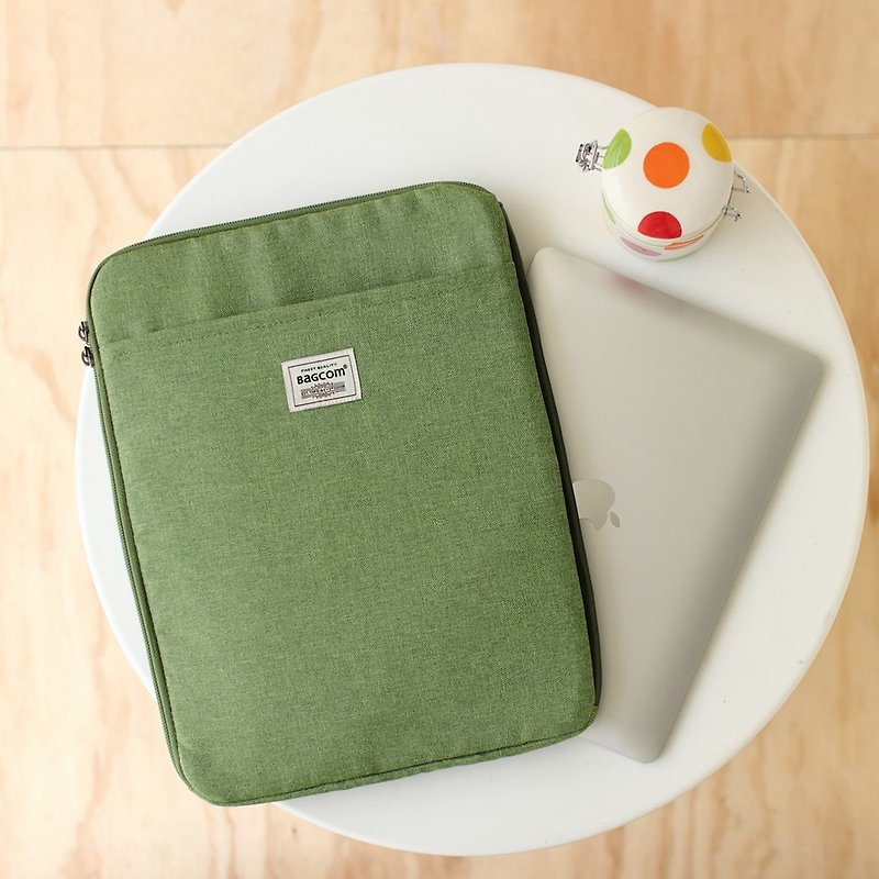 多夹层好用袋(13.5笔电OK)麻绿_105443 - 电脑包 - 防水材质 绿色