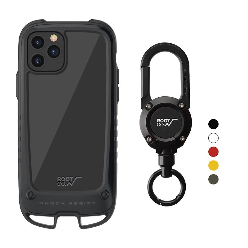 日本 ROOT CO. iPhone 12 / 12 Pro 双挂勾手机壳+360度登山扣 - 手机壳/手机套 - 塑料 多色