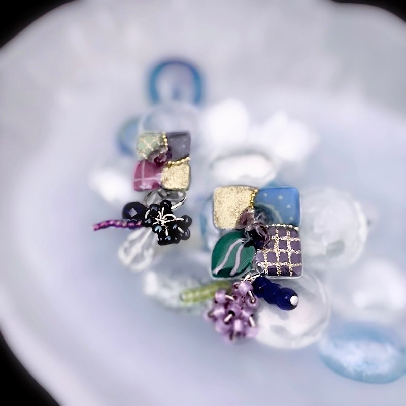 カラフル紫陽花 イヤリング/ピアス - 耳环/耳夹 - 其他材质 多色