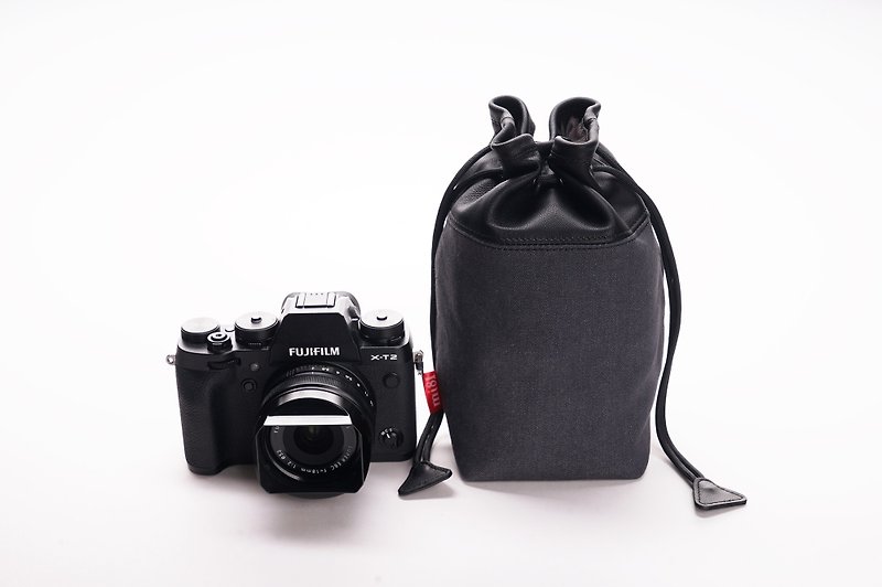 Mi81相机羊皮袋 (黑+灰牛仔布)  L - 相机 - 真皮 多色
