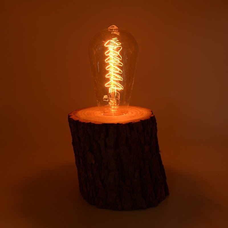 台湾樟木情境灯(小)|点亮一盏气氛长钨丝夜灯-敬美好的时光 - 灯具/灯饰 - 木头 金色
