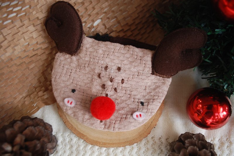 Reindeer Christmas Collection - 项圈/牵绳 - 棉．麻 咖啡色