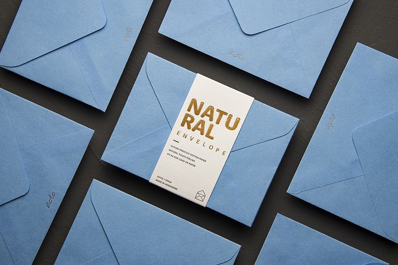 Natural 自然系列 / A6信封 / 浅蓝色 / 活版印刷 - 信封/信纸 - 纸 黄色