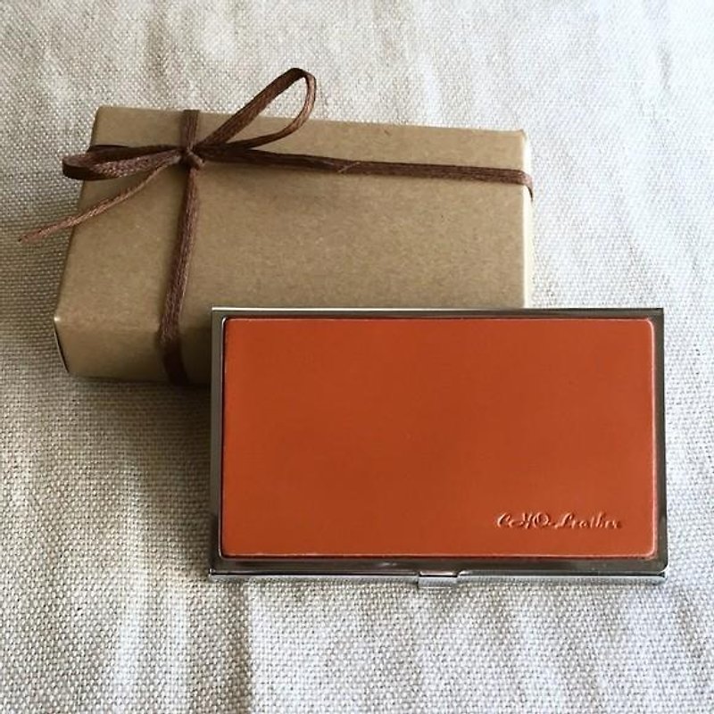 オーダーメイド刻印　コードバンカードケース【ブロンズレッド】 - 名片夹/名片盒 - 真皮 橘色