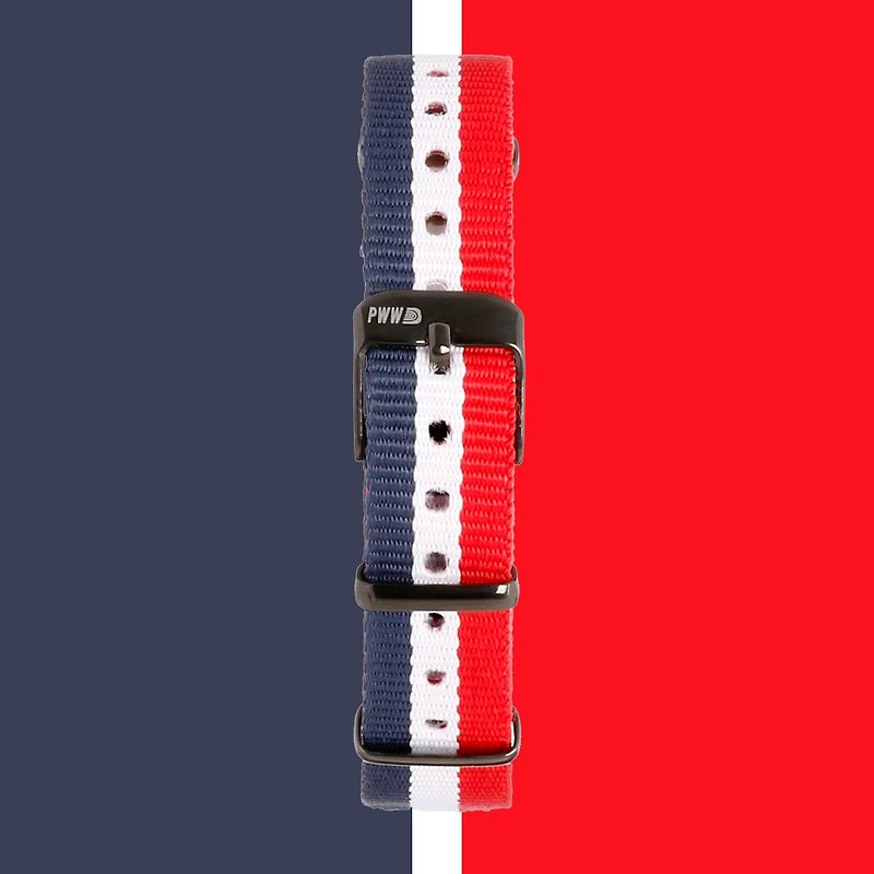 14毫米蓝白红三色NATO表带 - 表带 - 尼龙 多色