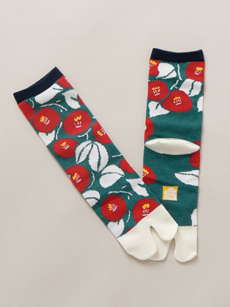 【现货一双】 和风山茶花 两指袜足袋 - 中等长度 7JKP8129 - 袜子 - 其他材质 多色