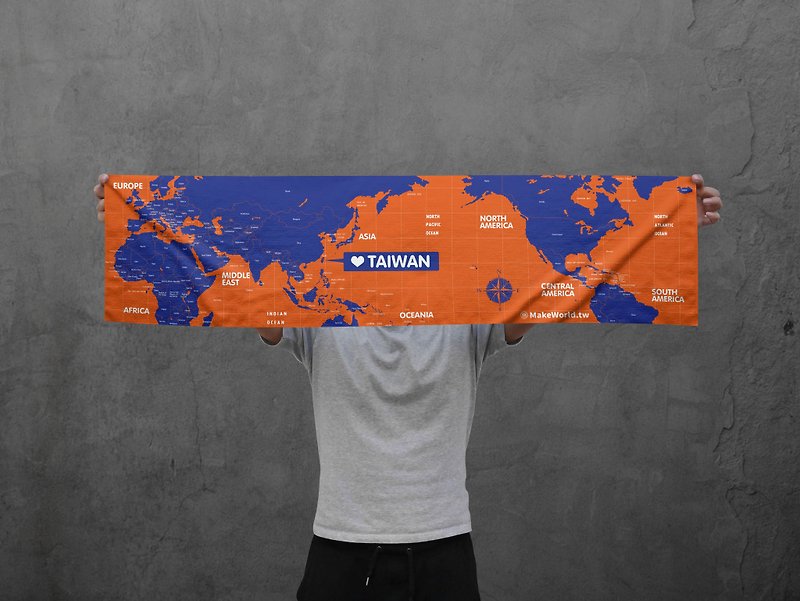 Make World地图制造运动毛巾(靛橘) - 毛巾浴巾 - 聚酯纤维 