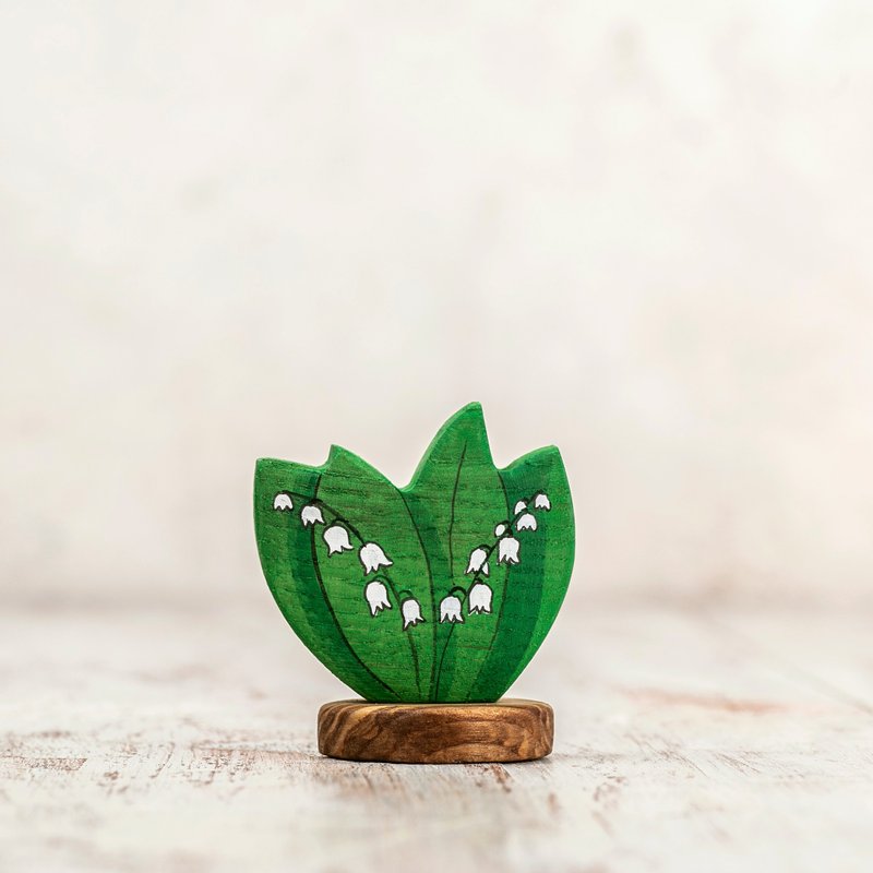 Handcrafted Wooden Lily-of-the-ValleyToy Eco-Friendly Educational Toy for Kids - 玩具/玩偶 - 木头 绿色