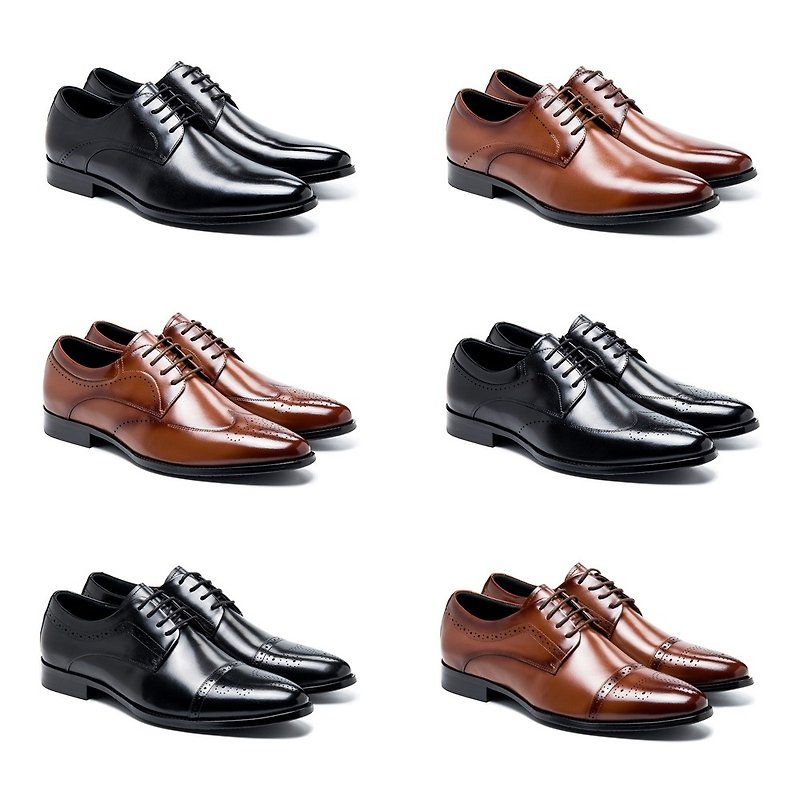 英伦风格绅士男皮鞋 黑色/棕色 (6款) - 男款皮鞋 - 真皮 