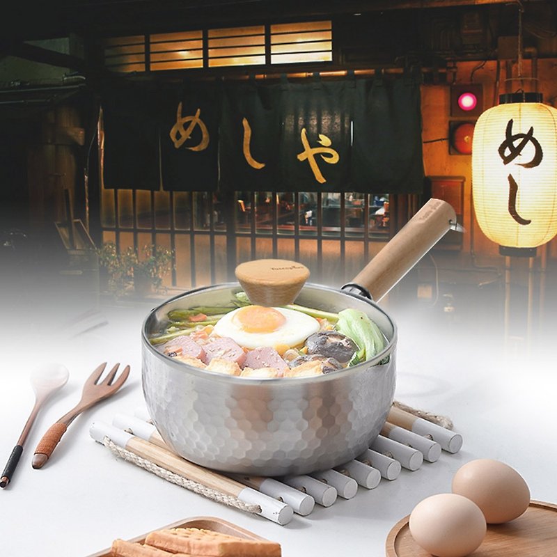 【Taste Plus】悦味元器 430不锈钢雪平锅 炖煮锅煎炸锅18cm/1.2L - 锅具/烤盘 - 铝合金 银色