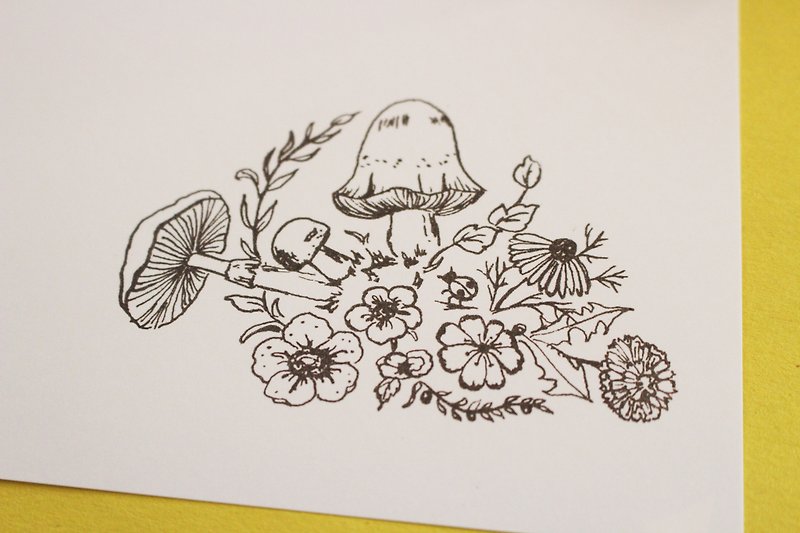 Forest of mushroom stamp - 印章/印台 - 橡胶 咖啡色