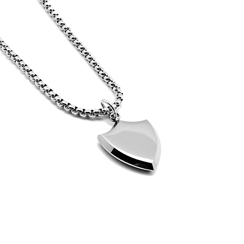 不锈钢简约盾牌项链 Basic Shield Necklace - 项链 - 其他金属 银色