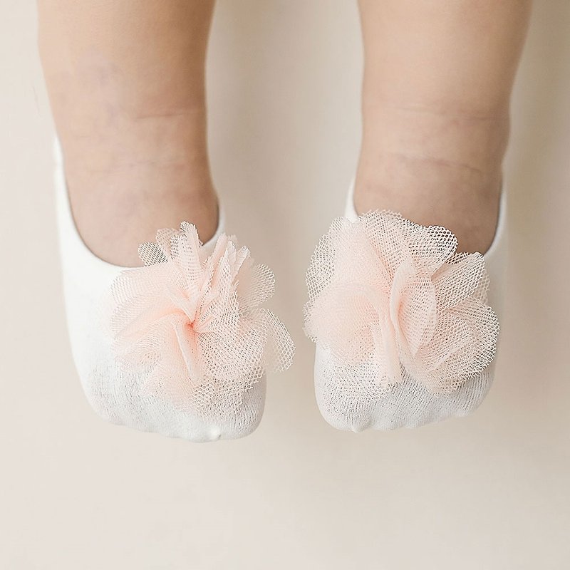 Happy Prince 韩国制 Floral花朵抗UV凉感婴儿童踝袜 - 婴儿袜子 - 棉．麻 粉红色