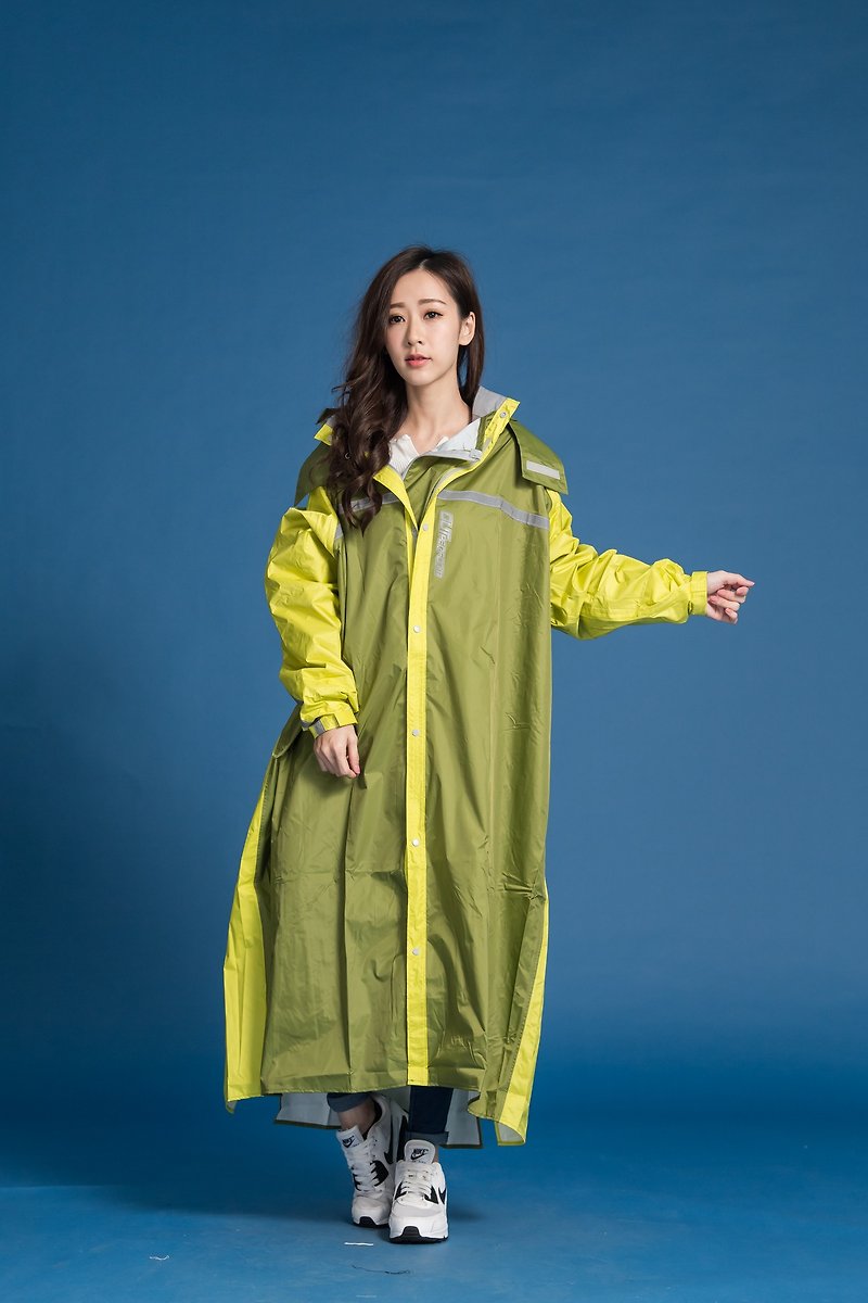顶峰背包款前开式雨衣-墨绿/芥末黄 - 雨伞/雨衣 - 防水材质 多色