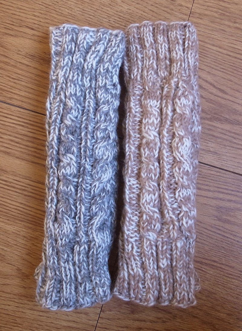 羊毛编织袜套 素色 灰 / 浅褐 - 袜子 - 羊毛 灰色