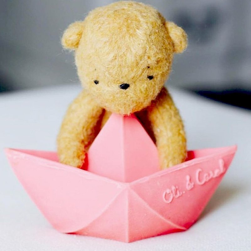 西班牙 Oli & Carol–折纸小船-粉红 – 天然橡胶固齿器/洗澡玩具 - 玩具/玩偶 - 橡胶 粉红色