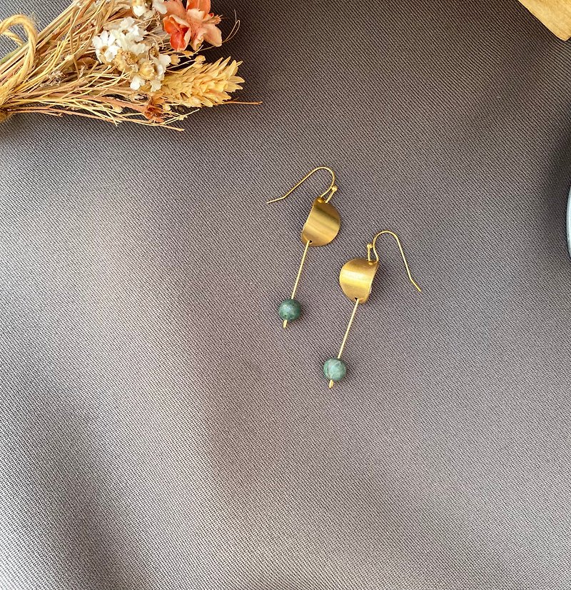 手工黄铜耳环 针式/夹式 - 耳环/耳夹 - 铜/黄铜 金色