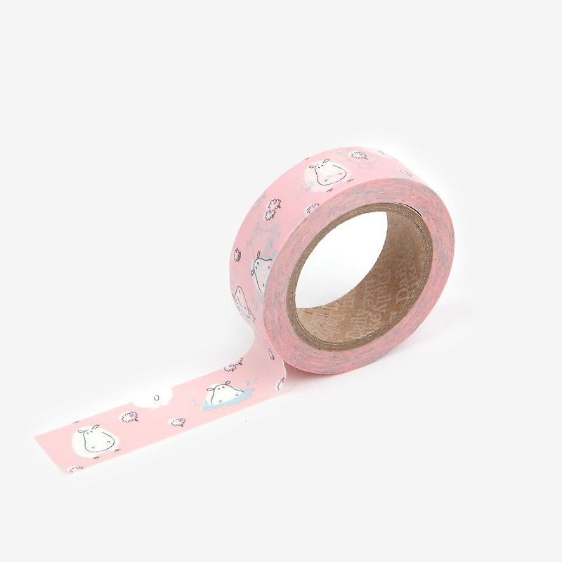 Dailylike 单卷纸胶带-55 粉红河马,E2D29540 - 纸胶带 - 纸 粉红色