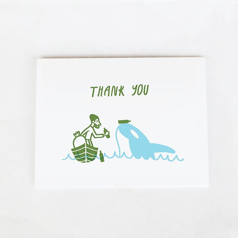 Forest & Waves 感谢卡/杀人鲸 - 卡片/明信片 - 纸 绿色