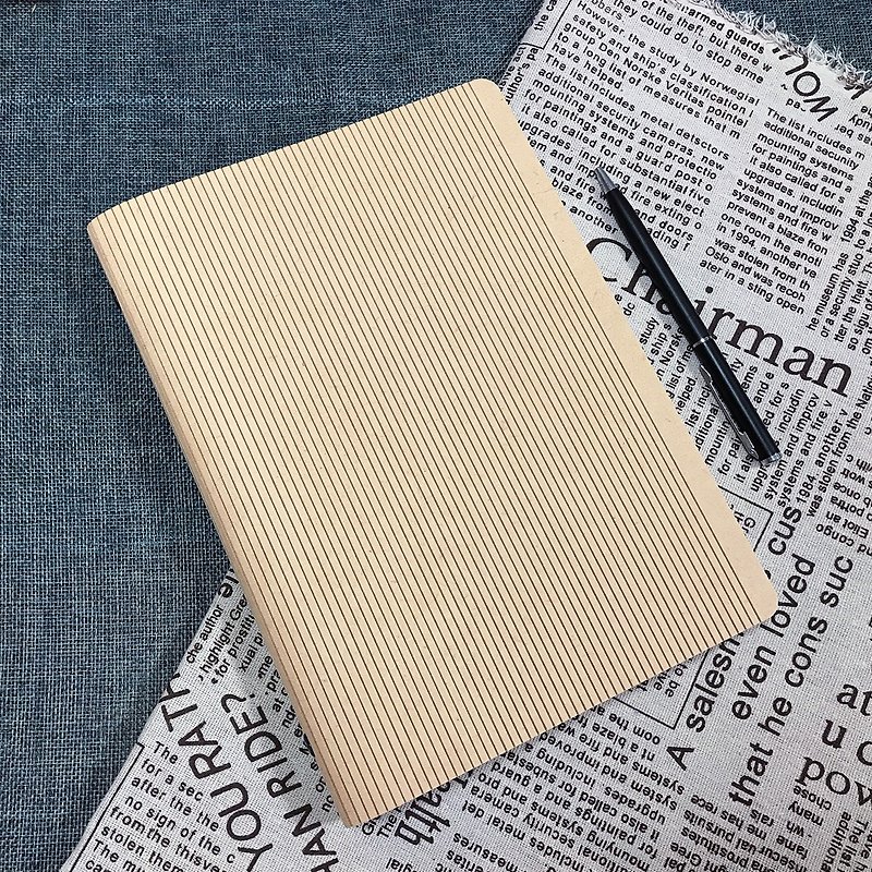 可弯式木制笔记本-条纹 - 笔记本/手帐 - 木头 金色