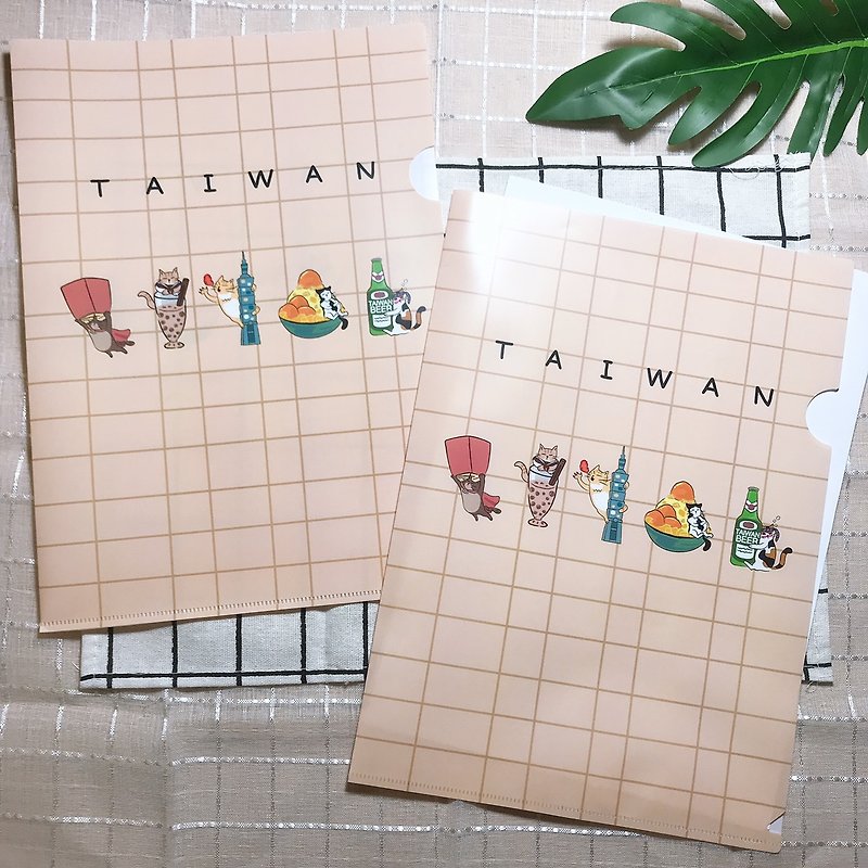 台湾名物联名猫咪系列资料夹 - 文件夹/资料夹 - 塑料 粉红色
