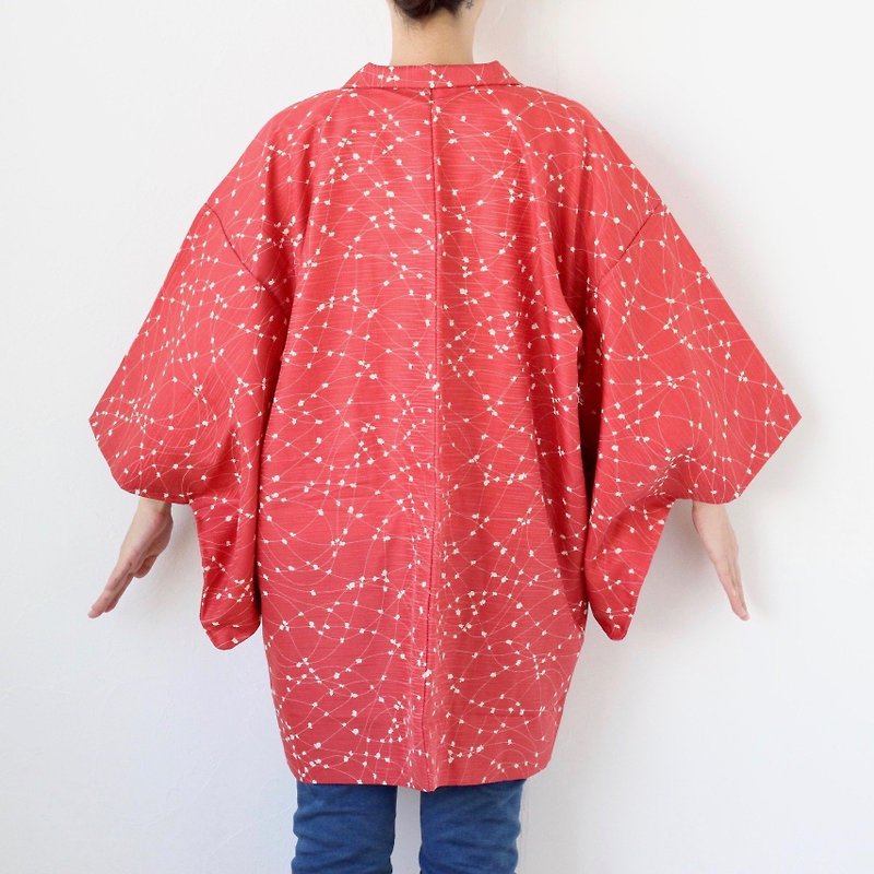 abstract kimono, short kimono, kimono sleeve, vintage kimono /3883 - 女装休闲/机能外套 - 聚酯纤维 红色
