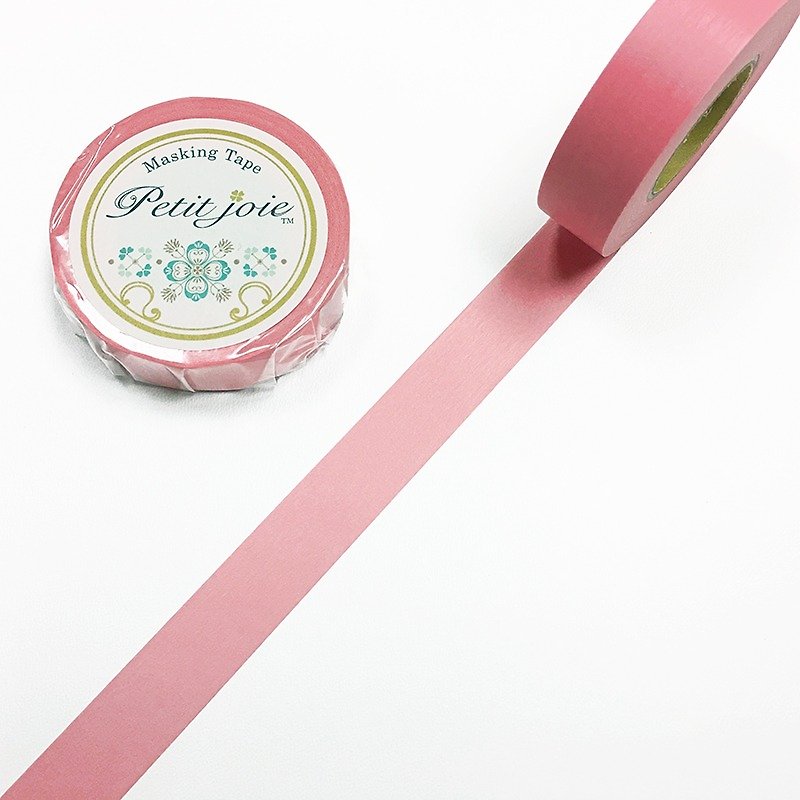 NICHIBAN Petit Joie 和纸胶带【无地素色-鲑鱼粉(PJMT-15S055)】 - 纸胶带 - 纸 粉红色