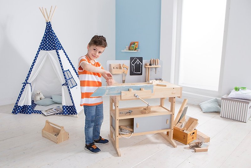 小小手作职人。木制儿童工作台 - 玩具/玩偶 - 木头 