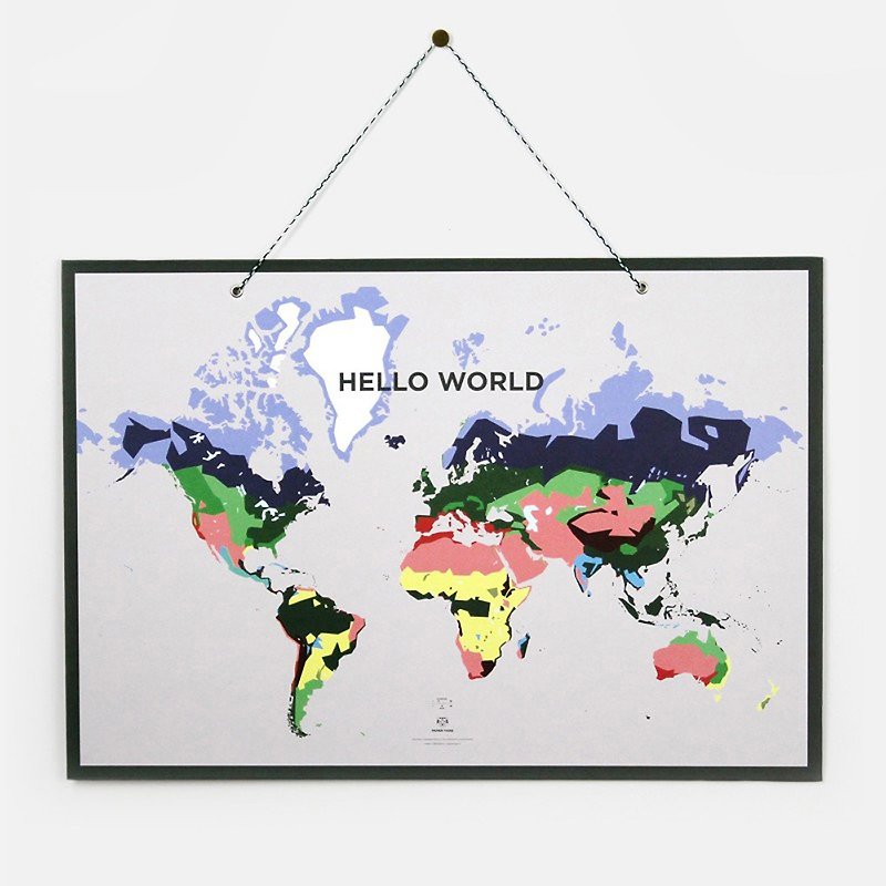 | PAPIER TIGRE | WORLD MAP 环保再生纸板地图 - 海报/装饰画/版画 - 纸 多色
