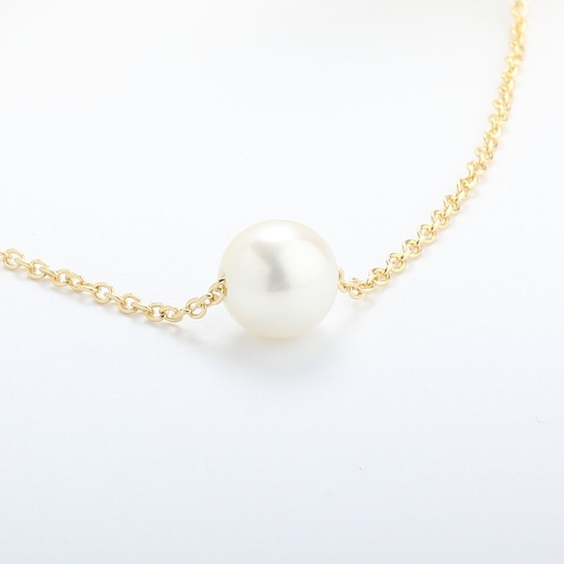 14KGF 包金 9mm 典雅 淡水珍珠 白 项链 轻珠宝 生日 情人节 礼物 - 项链 - 珍珠 白色