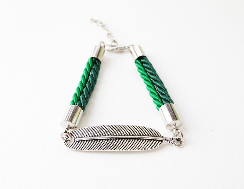 ♥ ELBRAZA ♥ Leaf green bracelet - 手链/手环 - 其他材质 绿色
