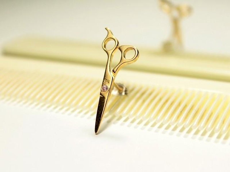 美容師のためのハサミピアス　GP - 耳环/耳夹 - 其他金属 金色