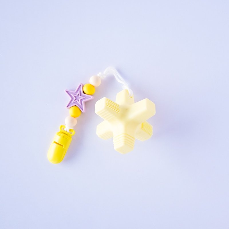 5颗 星星 黄色消波块固齿器 / 定制化奶嘴链 - 玩具/玩偶 - 其他材质 多色