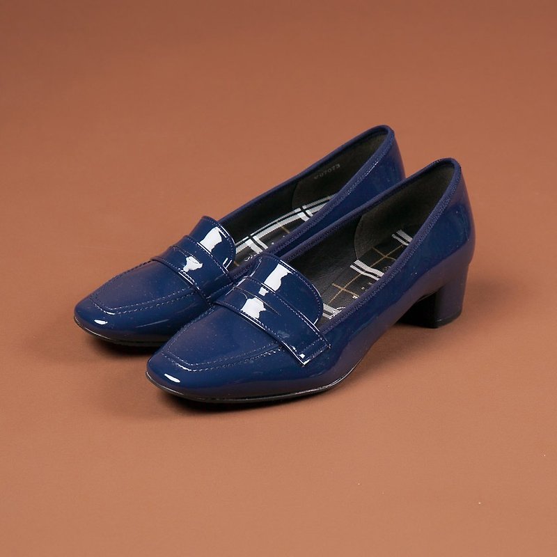 【雨中即景】小方楦PENNY防水低跟乐福鞋-绅士宝蓝 - 雨鞋/雨靴 - 防水材质 蓝色