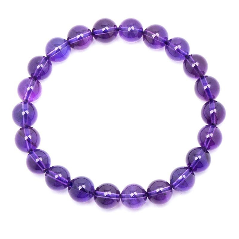 【正佳珠宝】紫水晶 顶级冰翠紫 7.3-7.6mm 南非紫水晶手珠 - 手链/手环 - 半宝石 多色