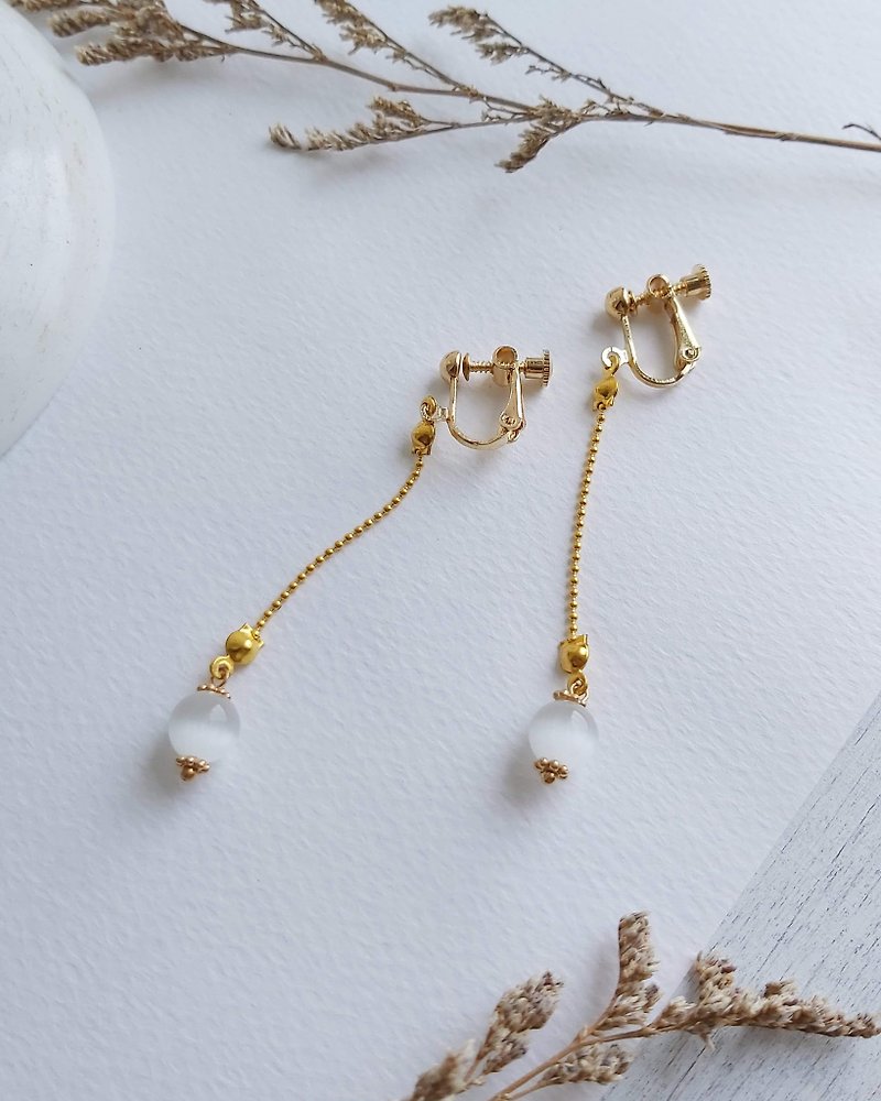 Aiyana  蛋白石 圆珠 复古系列 耳环 - 耳针/耳夹 - 耳环/耳夹 - 宝石 金色