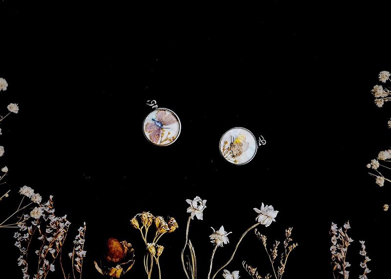花与蝶与贝 蝴蝶标本双面古董坠饰－欧洲古董首饰 Antique - 项链 - 珍珠 