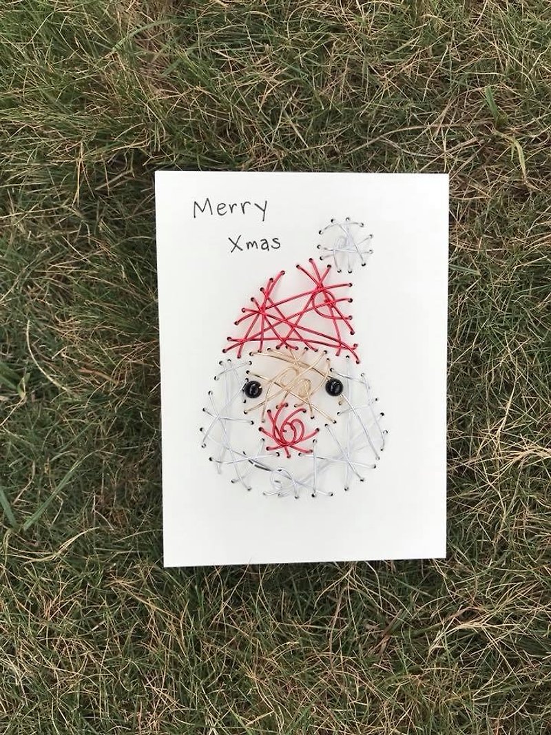 超触感铝线立体圣诞卡片~圣诞小老公圣诞快乐 - 卡片/明信片 - 纸 多色