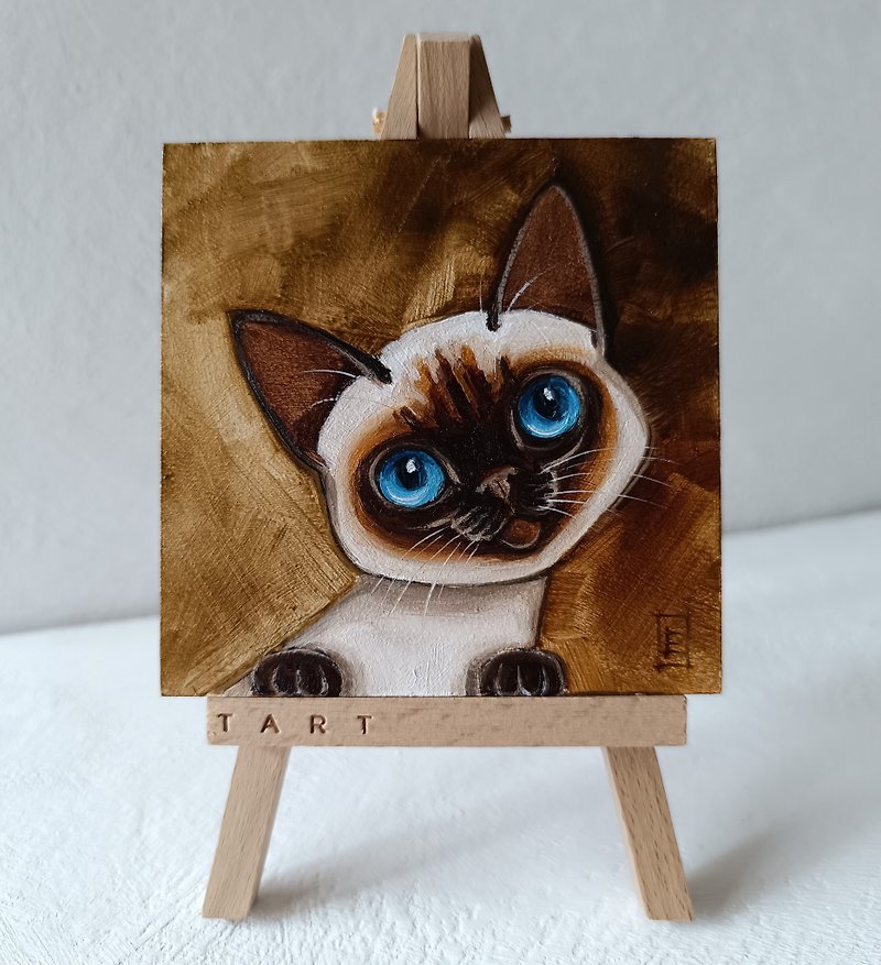 暹罗小猫油画猫艺术 - 墙贴/壁贴 - 其他金属 咖啡色