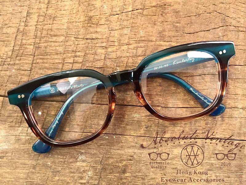 Absolute Vintage - Kimberley Road金巴利道 方型幼框混色板材眼镜 - Lake Blue 湖水蓝 - 眼镜/眼镜框 - 塑料 