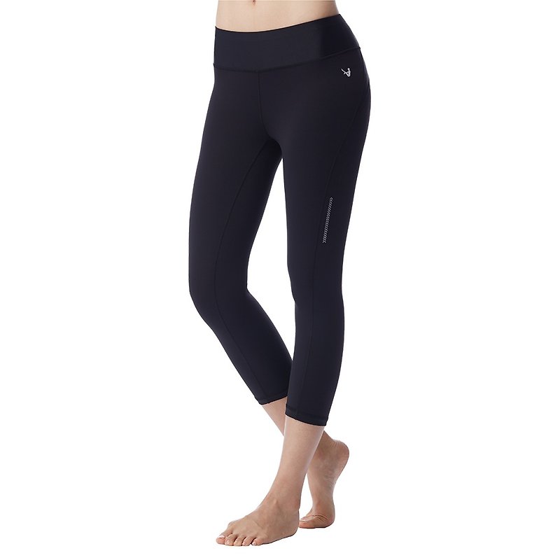 【MACACA】髋骨固定弧形小臀七分裤-AUE6471 黑 - 女装瑜珈服 - 聚酯纤维 黑色