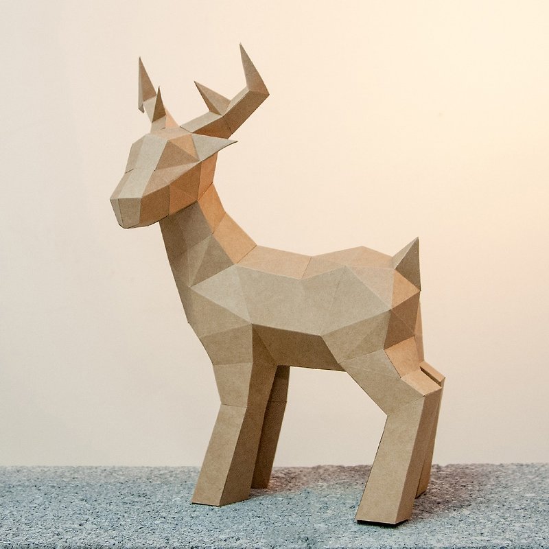 DIY手作3D纸模型摆饰 圣诞节/小动物系列- 幼幼小鹿 - 摆饰 - 纸 