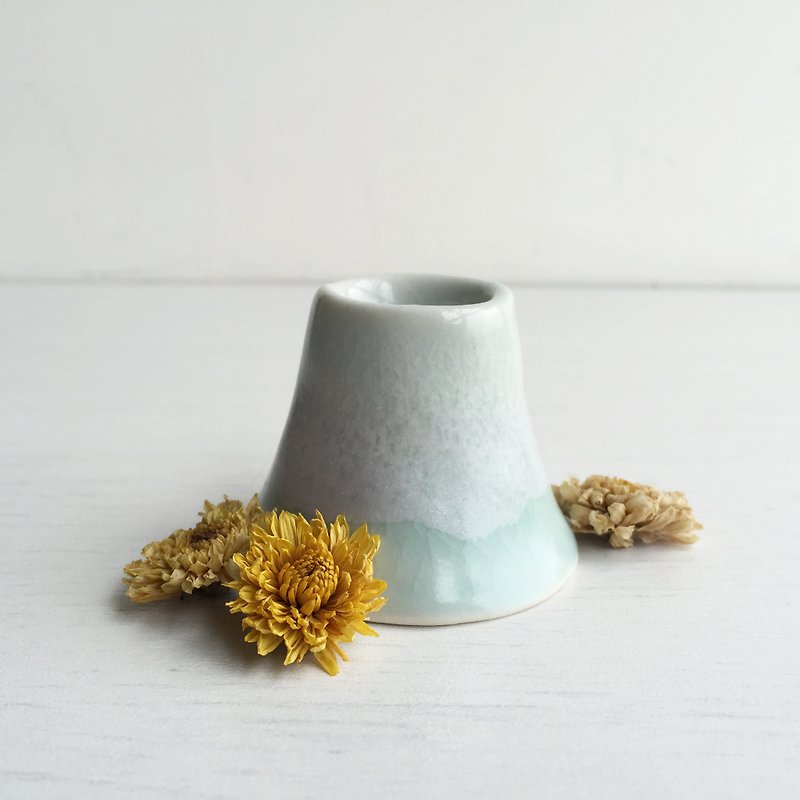 手工陶瓷制薄荷星球系列 小雪山 花器 - 花瓶/陶器 - 瓷 蓝色