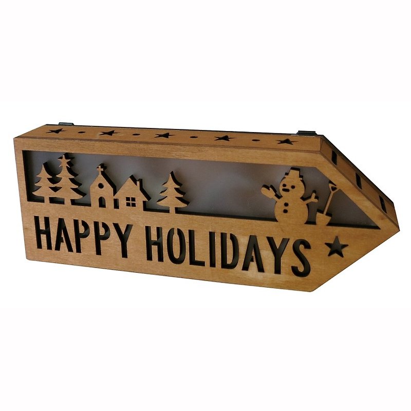【日本Decole】圣诞限量款★木制幸福箭头造型LED灯箱 - 灯具/灯饰 - 木头 咖啡色