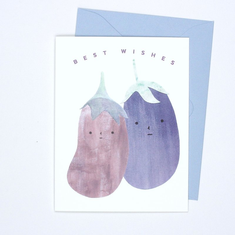 Best Wishes - Aubergines - Card - 卡片/明信片 - 纸 紫色