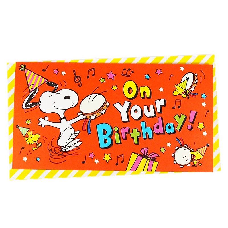 Snoopy 尽情的打鼓吧【Hallmark-Peanuts史奴比-立体卡片/音乐】 - 卡片/明信片 - 纸 红色