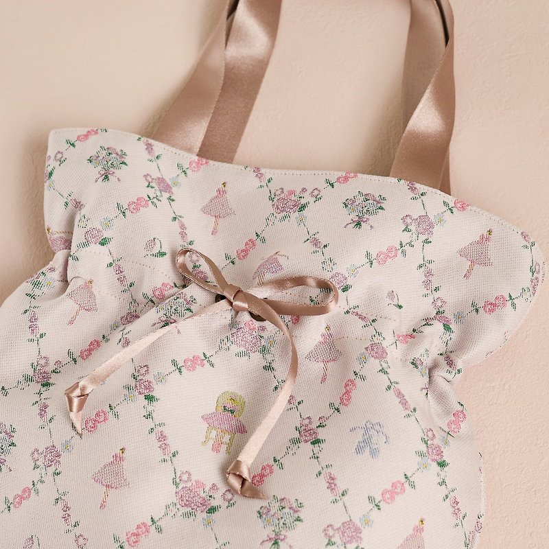オリジナルジャガード生地のトートバッグ〜薔薇とコッペリア - 手提包/手提袋 - 其他材质 粉红色