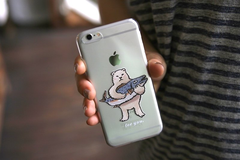 iPhoneケース　シロクマからプレゼント - 手机壳/手机套 - 塑料 透明