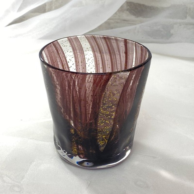 金箔ロックグラス・ブラックストリーム：黒と金のモダンロックグラス：男性に人気 - 茶具/茶杯 - 玻璃 