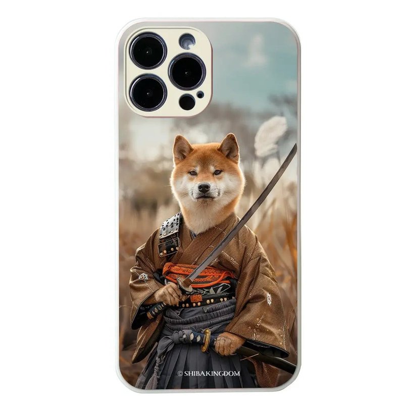 Shiba Samurai 柴犬武藏 01 强化玻璃 iPhone 保护壳 - 手机壳/手机套 - 塑料 卡其色